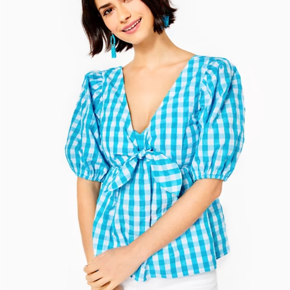 Lilly Pulitzer Sarafina Gingham Babydoll Top